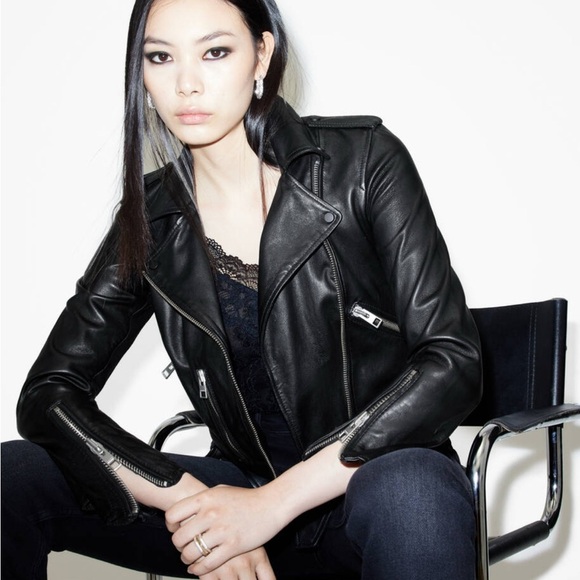 AllSaints Balfern Black Biker Jacket - Picture 5 of 10